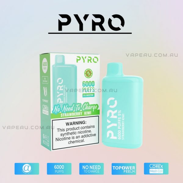 PYRO Vape 6000 Puffs 5% Strawberry Kiwi