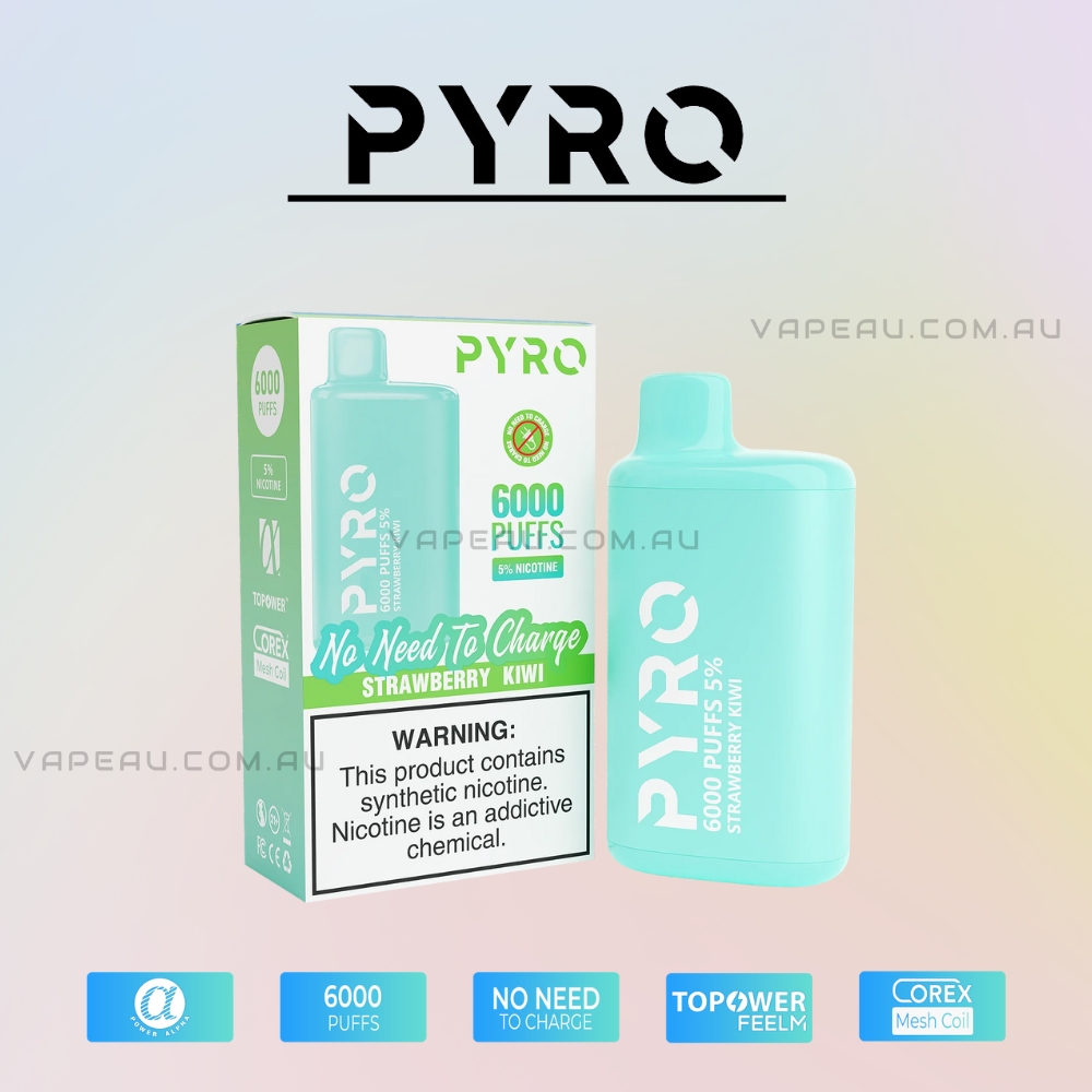 PYRO Vape 6000 Puffs 5% Strawberry Kiwi