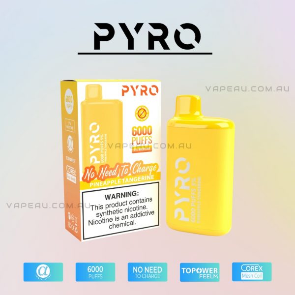 PYRO Vape 6000 Puffs 5% Pineapple Tangerine