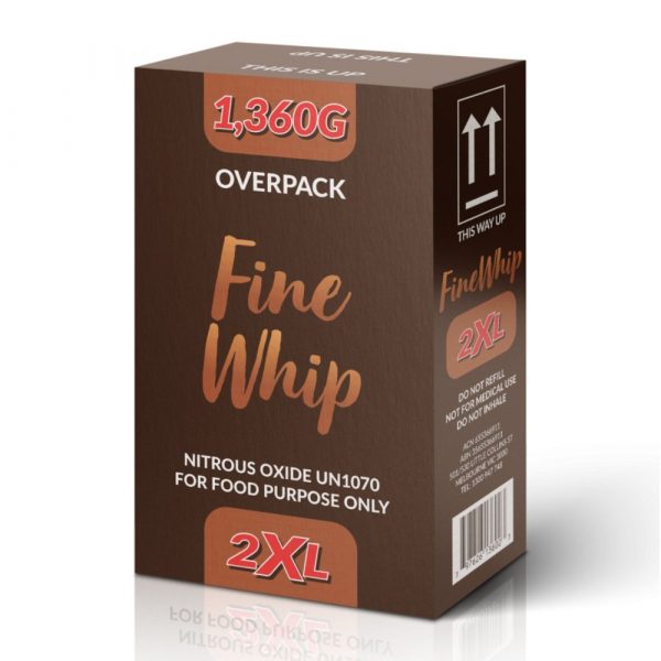 FineWhip 2XL 1.360g Cream Chargers – 2.2L Nang Tanks carton