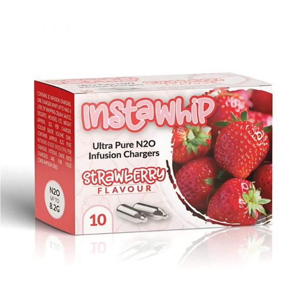 InstaWhip Strawberry Ultra Pure N2O Infusion Chargers 10 Pcs