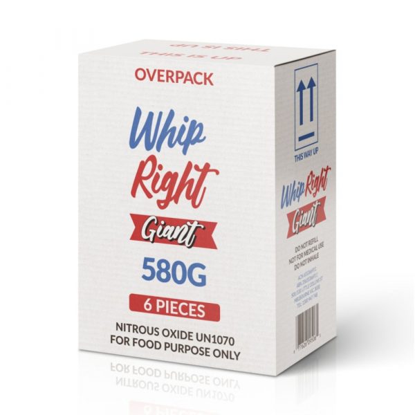 WhipRight Giant 580g Cream Chargers 0.95L Nang Tanks carton