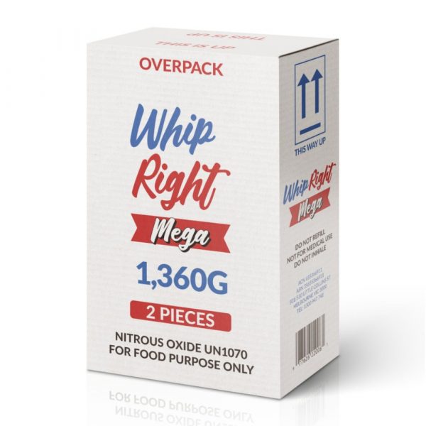 WhipRight Mega 1360g Cream Chargers 2.2L Nang Tanks carton